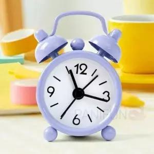 미니 알람시계 2p 퍼플 시계장식품 거실탁상시계 미니탁상시계 소품시계 건전지탁상시계