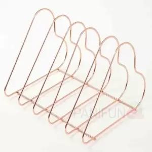 하트 책꽂이 로즈골드 책상위수납 철제책꽂이 스탠딩책꽂이 잡지꽂이 이동식책꽂이