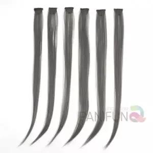 컬러 헤어브릿지 6p 실버그레이 셀프붙임머리 인모피스 똑딱이가발 머리피스 똑딱이붙임머리