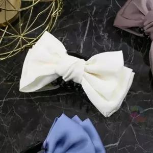 왕리본 집게핀 아이보리 머리집게 올림머리헤어핀 리본집게핀 올림머리집게핀 여름집게핀