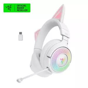 레이저코리아 헤드셋 스트리밍 게임 고양이 이어컵 화이트 1P