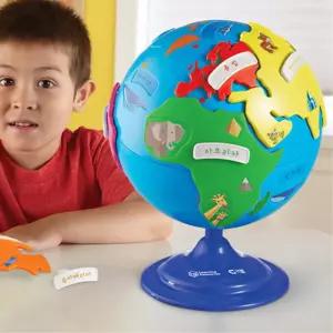 어린이 지구본 대륙구분 퍼즐 조립식 교구 세계지도