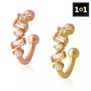 스퀘어러브 이어커프 귀찌 한쪽판매) 1+1 이어커프 귀찌 귀안뚫는 로즈골드 링귀걸이