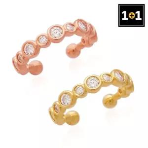 블룸 이어커프 귀찌 한쪽판매) 1+1 이어커프 귀찌 귀안뚫는 로즈골드 링귀걸이 체인귀걸이
