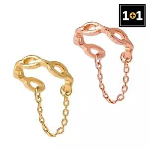 체인링 이어커프 귀찌 한쪽판매) 1+1 이어커프 귀찌 귀안뚫는 로즈골드 링귀걸이