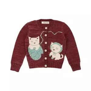 [미샤앤퍼프]키즈 키튼 자수 가디건 브릭 K1249W25 606 (3A 4A)