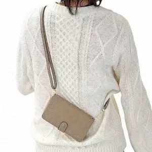 가죽 지퍼 장지갑 카드수납 핸들 크로스백 가죽크로스지갑