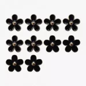 브로치 세트 포인트 플라워 블랙