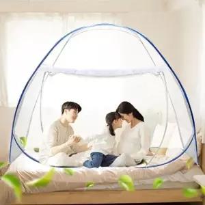 (옵션 슈퍼싱글(1-2인용))여름 원터치 모기장 침대 사각 캠핑 접이식