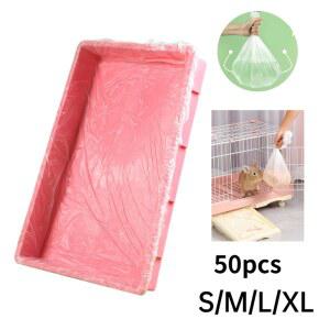 일회용변기솔세트 50pcs 일회용 토끼 케이지 라이너 플라스틱 토끼 케이지 매트 청소 패드 햄스터 케이지 교체 기저귀 유니버설 XL