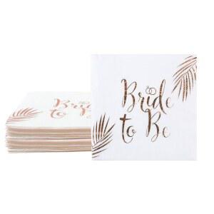 일회용변기솔세트 20pcs 로즈 골드 신부 일회용 종이 냅킨 웨딩 파티 신부 샤워 용품 독신 파티 장식 청동 조직