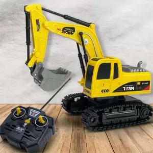 놀이터 운동장용 모래놀이 노란색 RC포크레인 키즈용 어린이중장비 장난감차