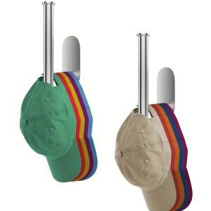 2개 스테인레스 스틸 야구 디자인의 모자 걸이 정리함 펀치 벽걸이형 없는