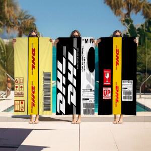 특대형비치타올 DHL Hot Express 50주년 기념 마이크로 화이버 프린트 비치 타월 등산 요가 해변 수영 러닝 흡수성 소프트