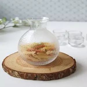 투명 클리어 곡선 유리 화병 술병 인테리어 용기