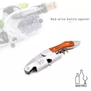 원목 손잡이 와인병 코르크 오프너 가죽 케이스 모과나무 술병 도구