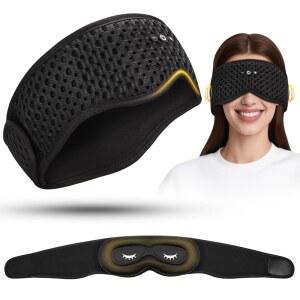 [미국배송] ASILOVI 블루투스 수면 마스크 HF016 헤드폰 탈부착 및 세척 가능한 3D 컨투어 마스크 통합 조절 후크 앤 루프 남성/여성/청소년 선물에 완벽합니다