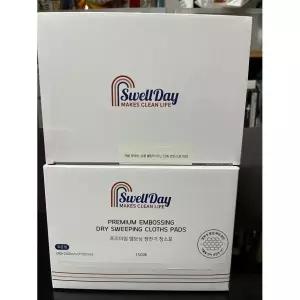300매+300매 스웰데이 프리컷 정전기 청소포 일회용 밀대 걸레 바닥먼지 머리카락 부직포