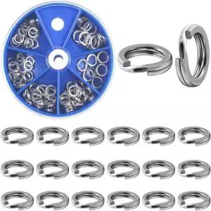 낚시 스플릿 링 고강도 스테인리스 스틸 하이퍼 와이어 평평한 루어 헤비 듀티 담수 염수 터미널 태클 후크