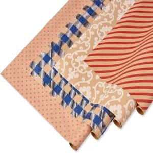 모든 경우를 위한 미국 인사말 포장지 크래프트 디자인(4롤 80평방피트)