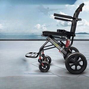 어르신 유모차 경량 바퀴 접이식 노인보행기 휴대용 8인치 워커 노인유모차 블루 의자차