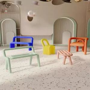 컬러 벤치소파 소품 쇼파 매장 의자 블루 가든 인테리어 소파벤치의자