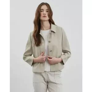 [올리비아로렌]린넨 블렌드 크롭 자켓____VOCFU4M3231