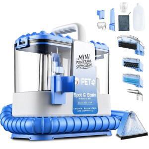 카펫 청소기 20Kpa 강력 흡입 5가지 청소 도구 솔루션 자동차/자동 디테일러 러그 카시트 반려동물 계단 쇼파 블루를 위한 경량 컴팩트 디자인