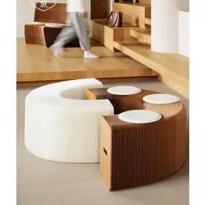 종이 허니콤 쇼파 펼치면 벤치 접이식 벤치 감성 의자