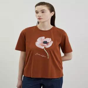 [올리비아로렌]플라워 실켓 티셔츠__VOBAS4M3311