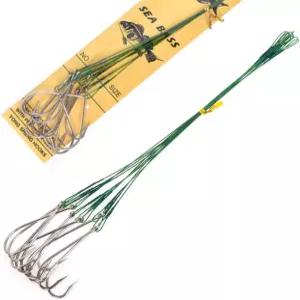 토아시스 낚시 스테인리스 스틸 와이어 리더 리그 스넬링 후크 팩 10개 판매