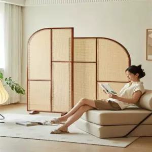 라탄파티션 고급 등나무 레스토랑 파티션 외짝잣나무 나무 인테리어 우드 병풍 원목 가림막