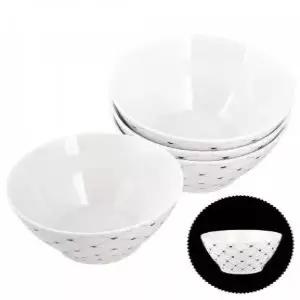 BS 도자기 체크하트 면기 라면기 우동기 면그릇 4P 4개입 세트