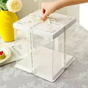 대형케이크상자 박스 투명 기념일 용기 선물포장 케이크 투명케이크상자 생일 디저트 투명창