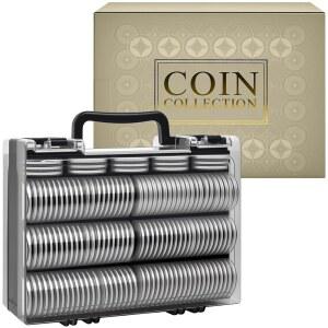 동전 수집가 케이스 홀더, 폼 개스킷 및 220달러 지폐 슬리브가 있는 캡슐 141개 포함 - 안전한 동전 및 지폐 디스플레이를 위한 올인원 동전 컬렉션 용품 보관 정리함 상자 - 블랙