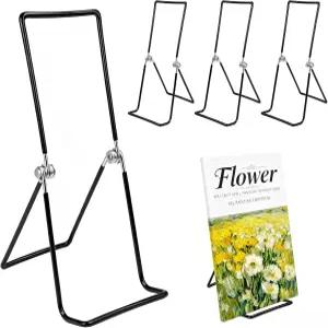 대형 금속 책꽂이 4팩 무거운 책 액자 교과서 요리책 앨범 태블릿 잡지 및 비닐 레코드용 조절 가능한