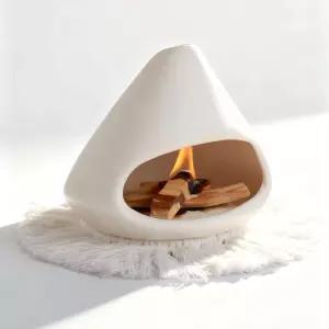 아카기즈 세라믹 팔로 산토 홀더 버너 인센트 콘 스틱용 미니 치미네아 및 세이지 수제 단열 매트 더스트