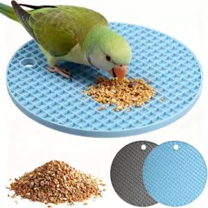 트웨루나 2 PCS 새 먹이 찾기 장난감 부드러운 슬로우 피더 매트 실리콘 잉꼬 코카티엘 아프리카 그레이