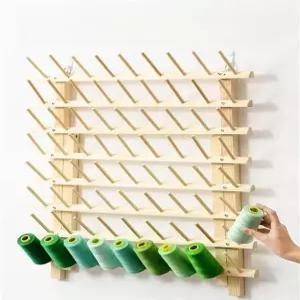 미싱실 실패걸이 정리대 실패꽂이 벽걸이 수납 타공판 재봉틀 원목