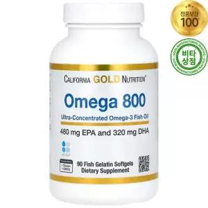 캘리포니아골드뉴트리션 오메가 800 피쉬 오일 90정 소프트젤 Omega 3 1000mg Pharmaceutical Grade Fish O