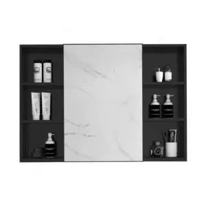 벽걸이형 욕실 거울장 원목수납장 세면대 흰색 벽걸이 스마트 슬라이드장 선반 조명 하부장