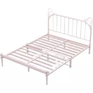 침대틀 싱글 고양이 엔틱 갈비 철제침대프레임 수박색