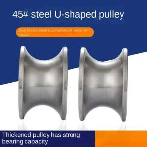 1개 6204 베어링 NO 45 강철 휠 크레인 직경 로프 풀리 튜브 8CM 원형 와이어 두께 리프팅 5CM