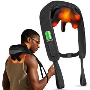 CuPiLo 무선 목마사지기 FSA 적격 HSA 매장 온열로 업그레이드된 딥 티슈 반죽 어깨 마사지기 목과 어깨를 위한 전기 시아츠 마사지기 베개 선물