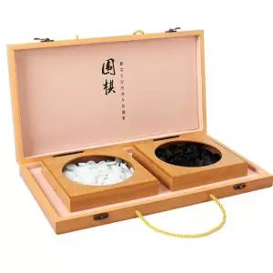 휴대용바둑판 세트 바둑알 접이식 원목 테이블 모조옥 나무 보드게임 소형 오목 흰검 알까기