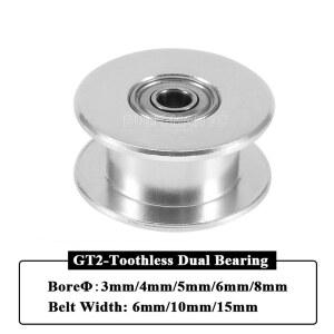 3PCS GT2 무톱니 아이들러 타이밍 풀리 베어링 15MM 5MM 4MM 10MM 부품 3MM 보어 3D 프린터 6MM 벨트