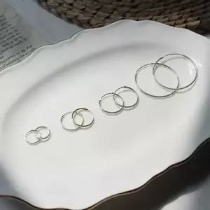 1쌍 2개 올실버 파이프링 silver92.5 은침 귀걸이 귀찌 패션귀걸이