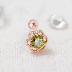 플라워 여친생일선물 그린 시원한팬티 큐빅 피어싱 여 금침피어싱 로즈골드피어싱