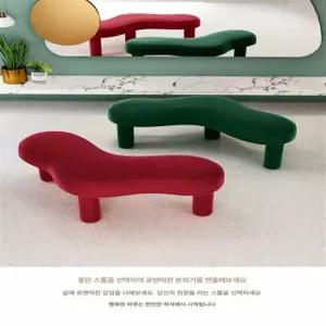 피넛 체어 3인용 구름 벨벳 소파 벤치 스툴 패브릭 라운지 인테리어 잘생쁨 의자