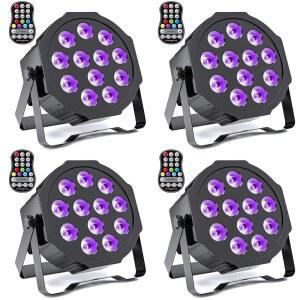 충전식 파 라이트 업라이트 RGBWA+UV 6-in-1 LED 배터리 전원 무대 조명, 리모컨 및 DMX 컨트롤, 축제, 결혼식, 바, 교회, DJ용 사운드 활성화